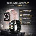 Pachet! 1+1 Ceas Smart I7 Promax, apeluri/sms/social media, monitorizare, somn, ritm cardiac, muzica, rezistent la apa.