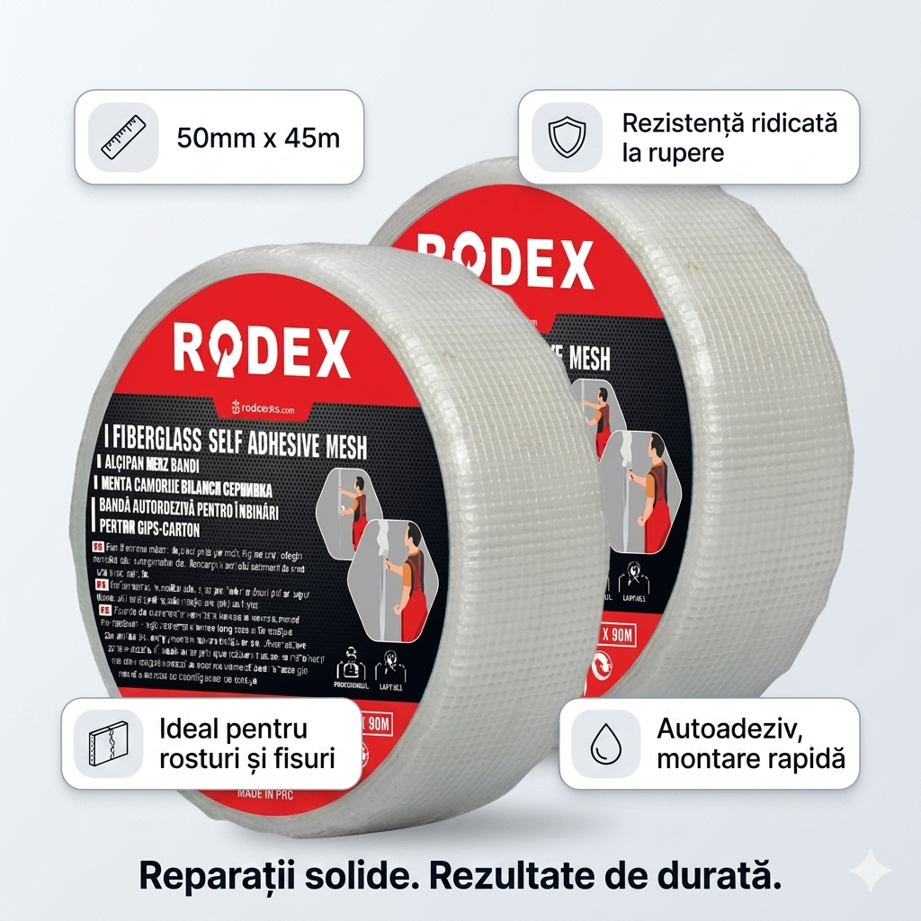 Banda Autoadezivă Fibra De Sticla 50Mm*45M - Rodex